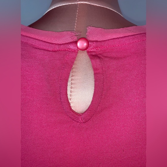 Elle Bright Pink Flutter Front Shirt (xs) - Picture 3 of 3